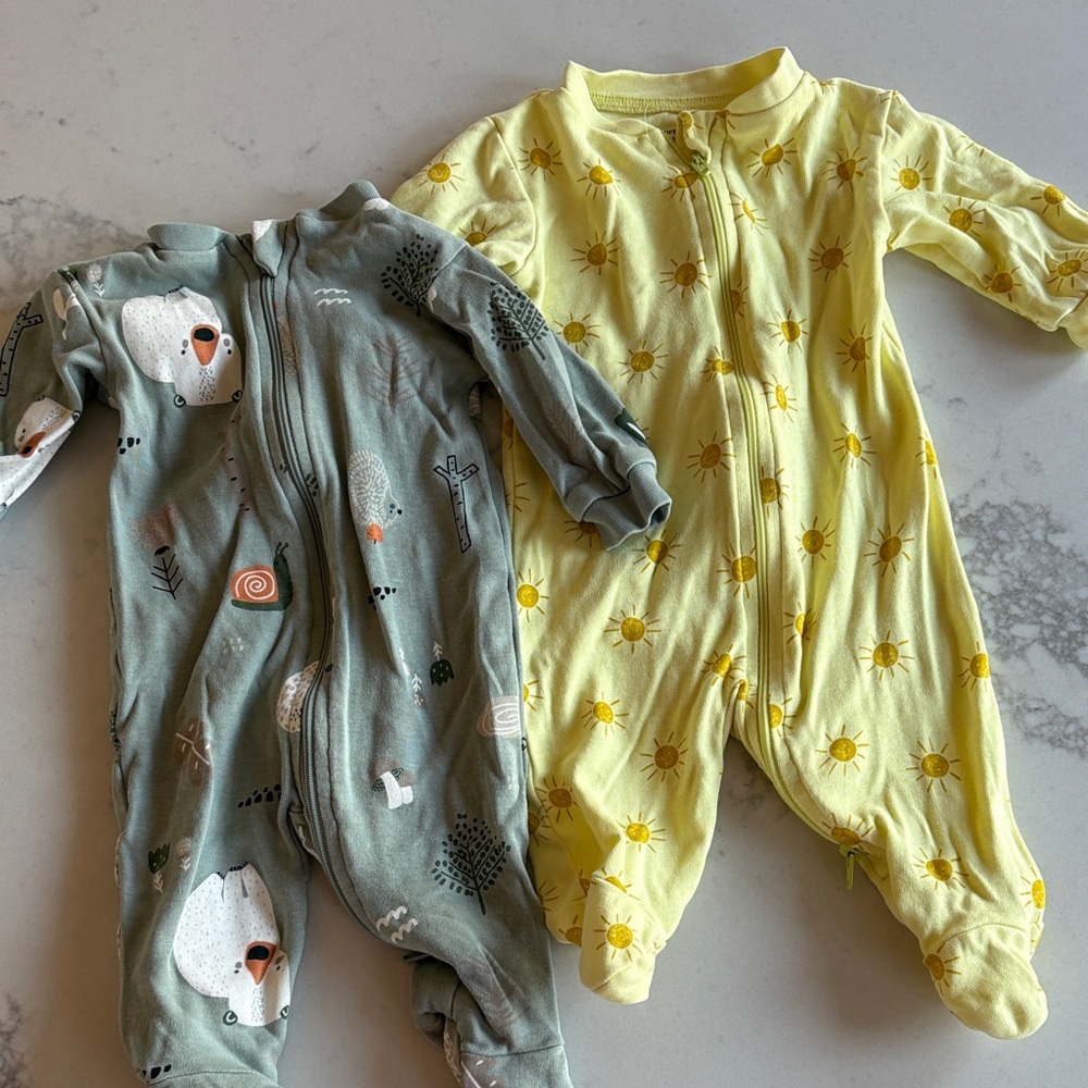 George Kids One Pieces in Yellow and Gray
